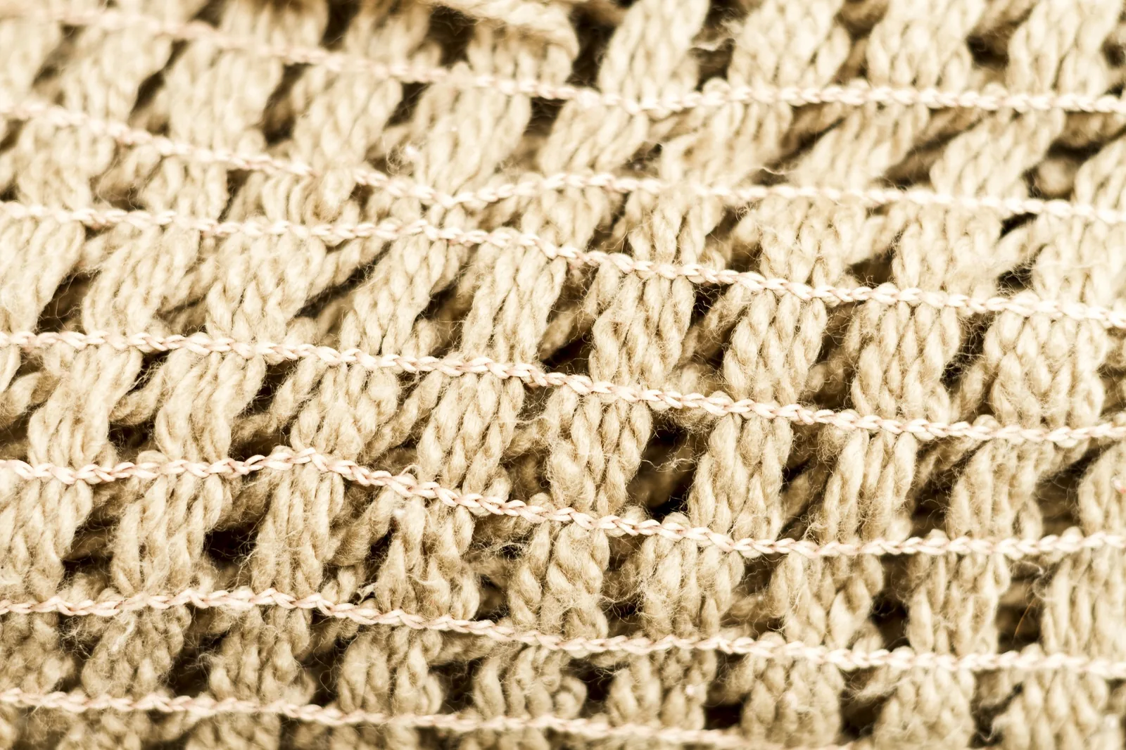 Beige ribbed woven detail