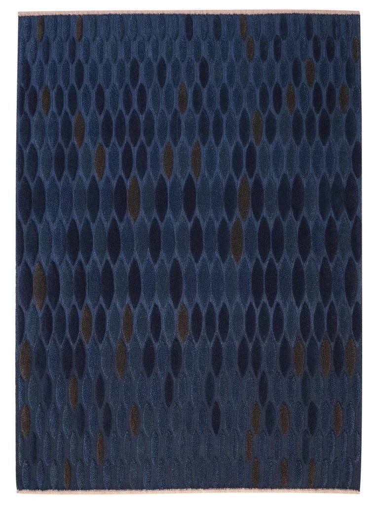 Indigo honeycomb rug