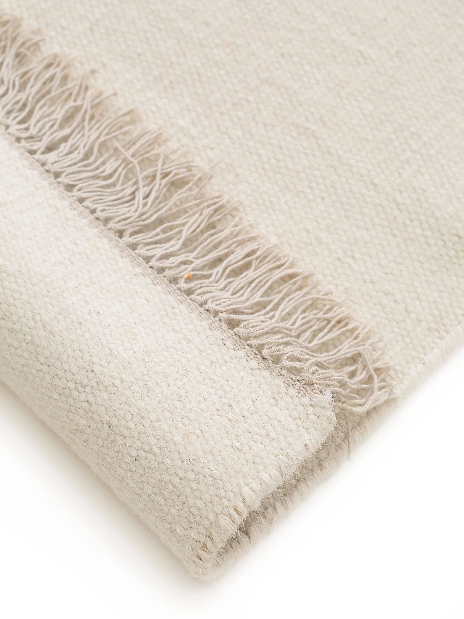 Flatweave with cotton fringe