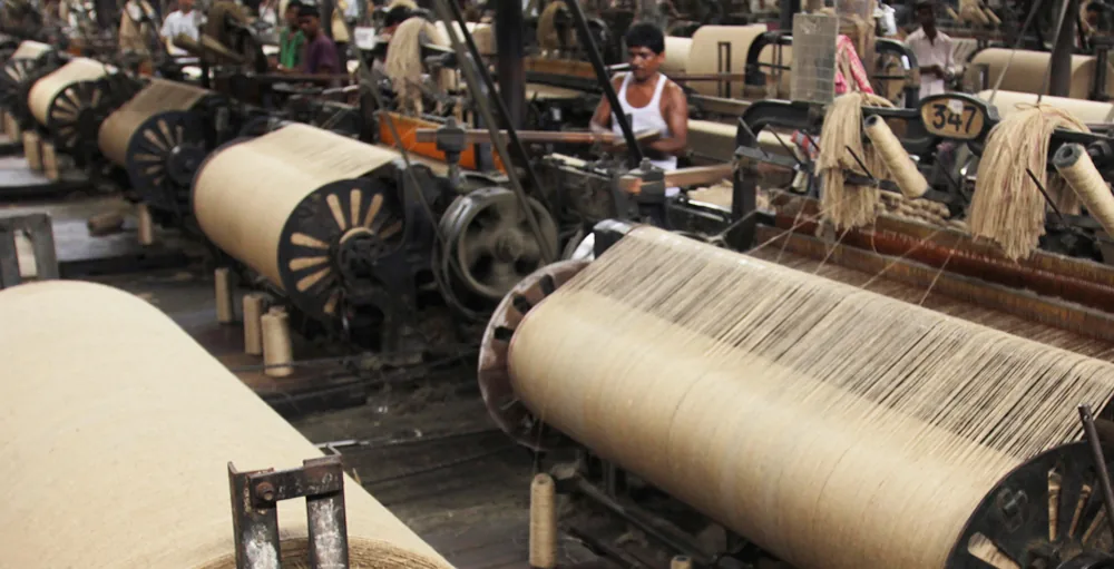 Jute mills in West Bengal — the fibre grows and is processed in the Ganges delta