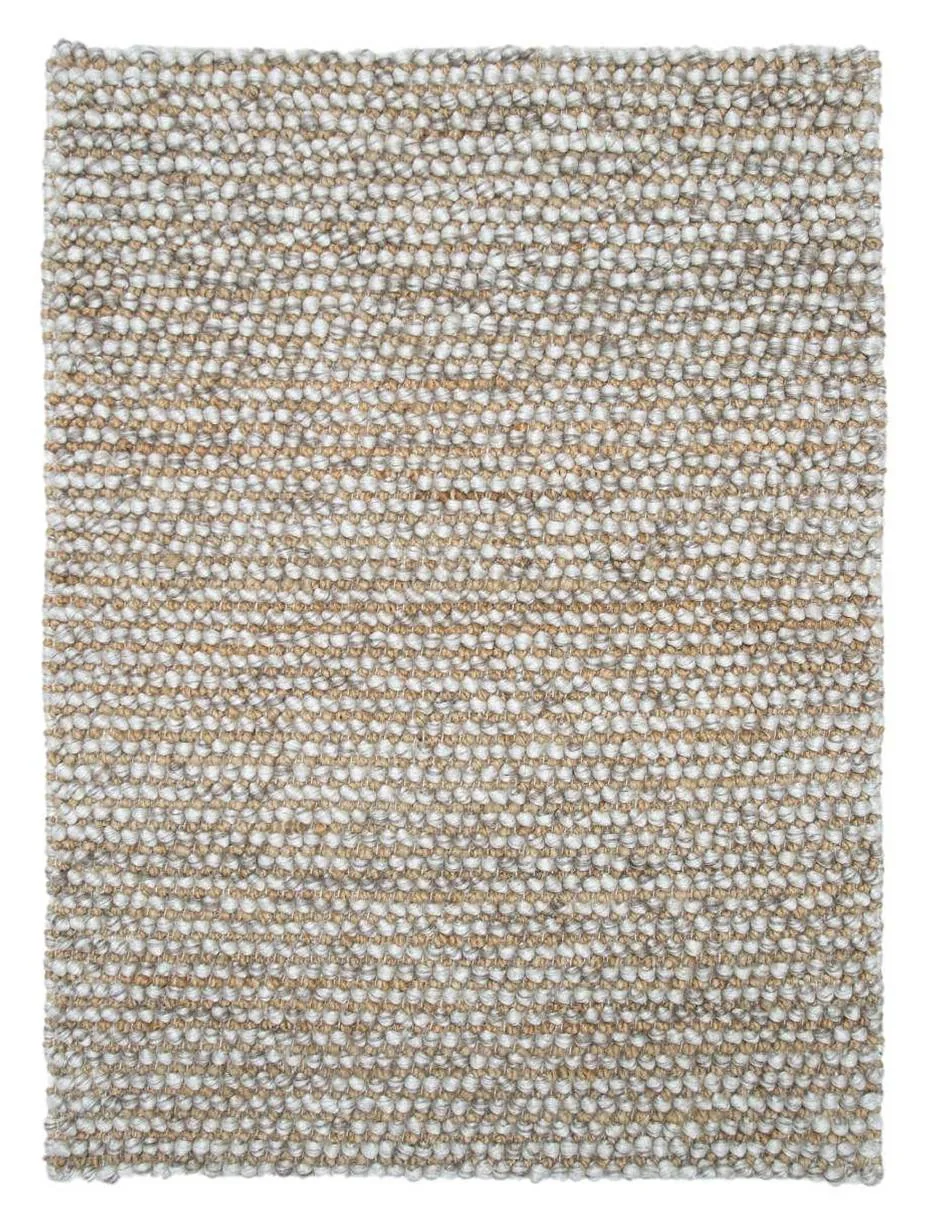 Natural jute-wool bouclé rug
