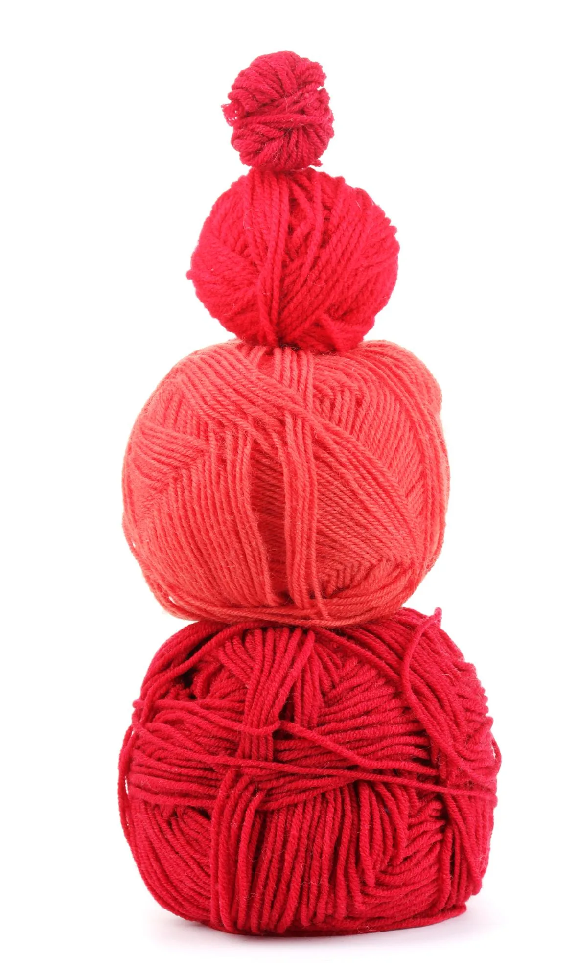 Bundles of wool yarn prepared before weaving a hand-knotted rug